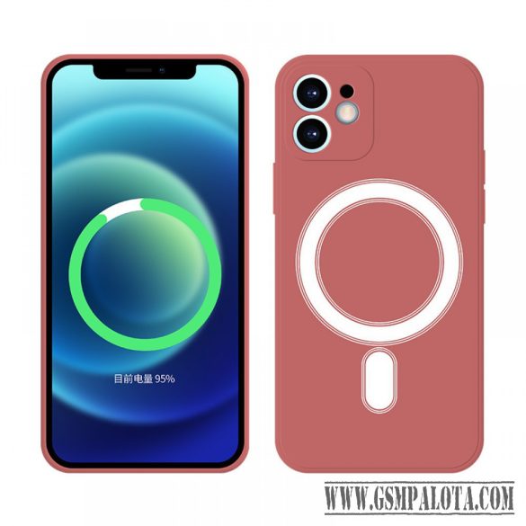 iPhone 13 Pro mágneses szilikon tok, Piros