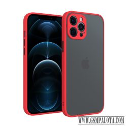 iPhone 12 Pro Max műanyag tok, piros, fekete