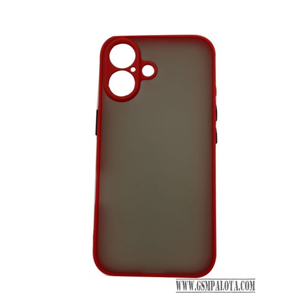 iPhone 16 műanyag tok, piros-fekete