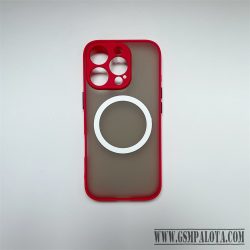 iPhone 16 Pro Max mágneses műanyag tok,piros-feket