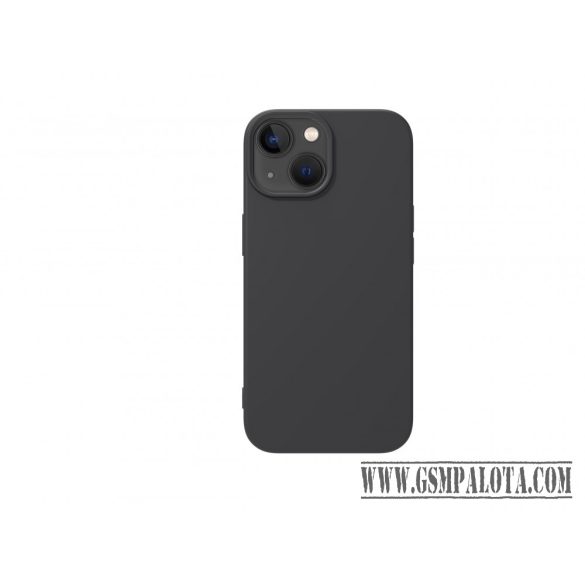 Premium szilikon tok, iPhone 15, Fekete