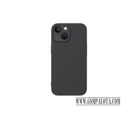 Premium szilikon tok, iPhone 15 Plus, Fekete