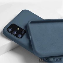 Premium szilikon tok, iPhone 15 Plus, Kék
