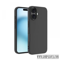 Premium szilikon tok, iPhone 17, Fekete