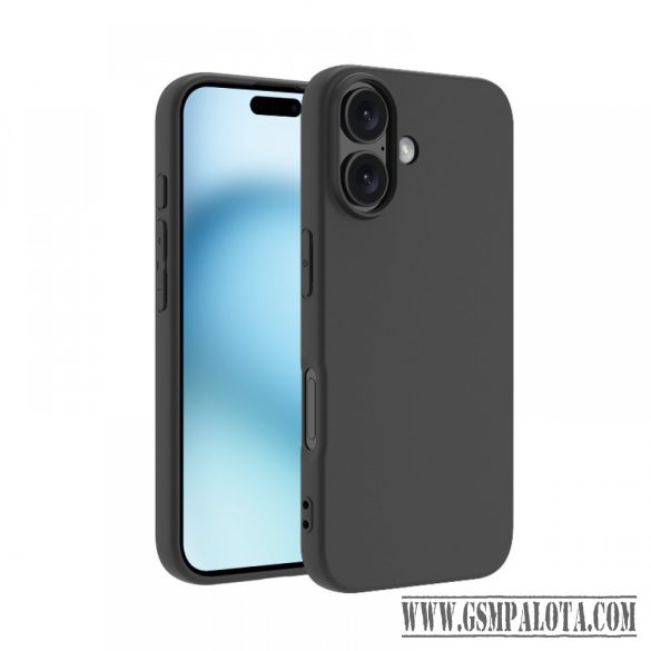 Premium szilikon tok, iPhone 17, Fekete