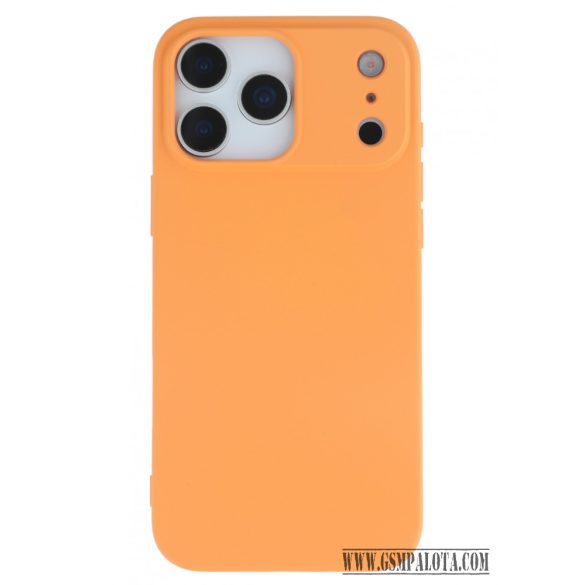 Premium szilikon tok, iPhone 17 Pro Max, Narancs