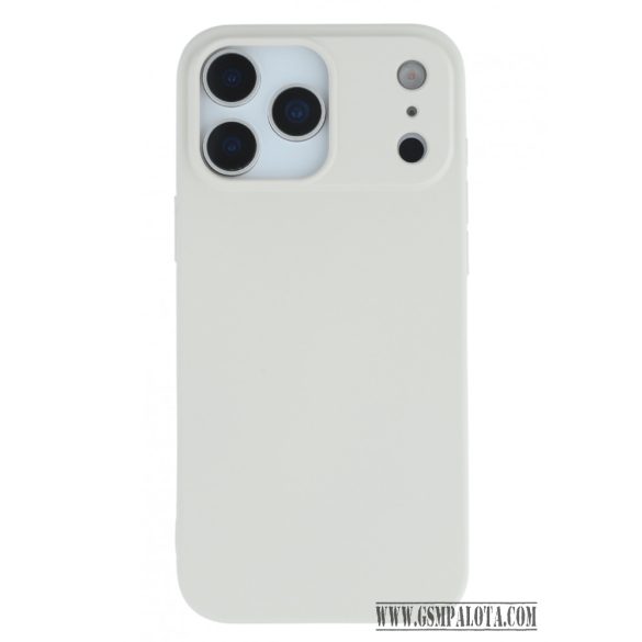 Premium szilikon tok, iPhone 17 Pro Max, Tört Fehér