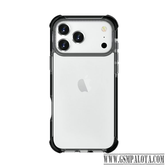 iPhone 17 Pro ütésálló szilikon hátlap, Fekete