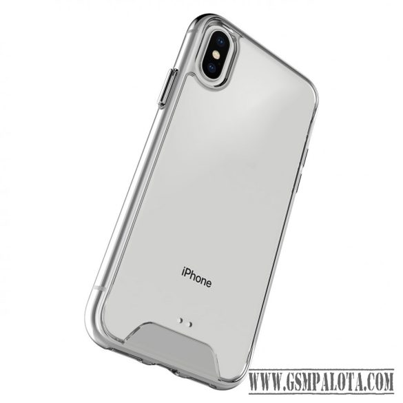 Ütésálló szilikon hátlap, iPhone 14 Plus, Átlátszó