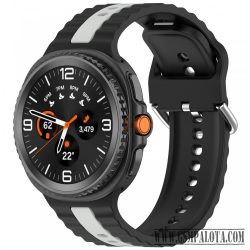  Samsung Galaxy Watch 8/Classic óraszíj szürke csíkokkal,22mm