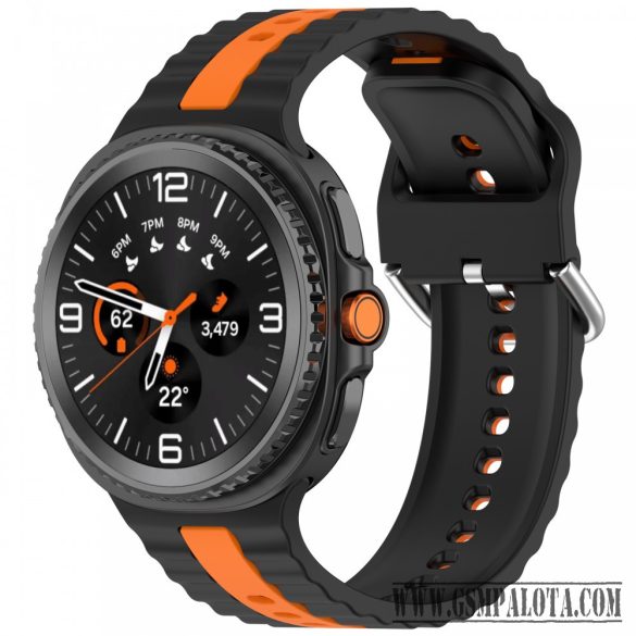 Samsung Galaxy Watch 8/Classic óraszíj narancss. csíkokkal,22mm