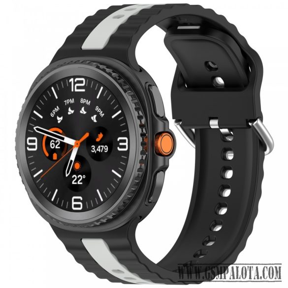 Samsung Galaxy Watch 8/Classic óraszíj fehér csíkokkal,22mm