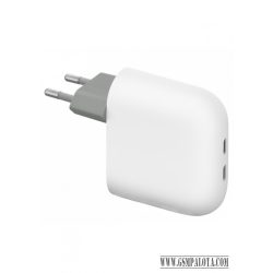 Google Dual hálózati töltő 67W, 4A, 2xUSB-C, fehér