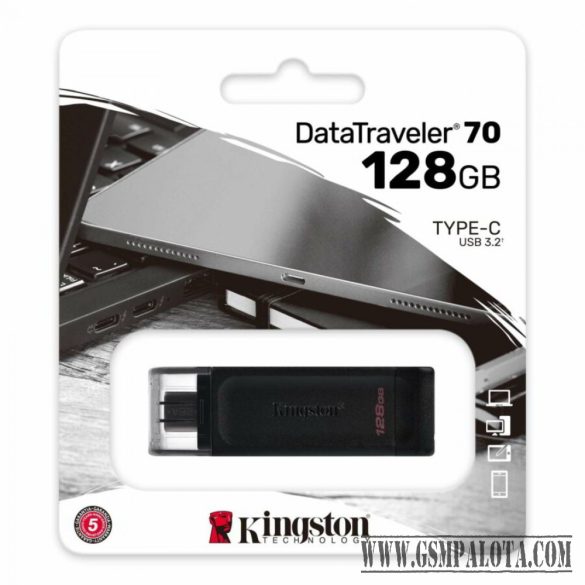 Kingston 128GB DataTraveler 70 USB-C pendrive fekete