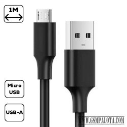 USB-A - Micro USB adatkábel, 1m, Fekete