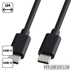 Adatkábel Type-C - Type-C 1m/3A, Fekete