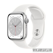   Apple Watch Series 8 GPS 41mm Silver Aluminium Case with Sport Band - White