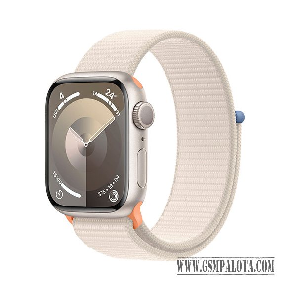 Apple Watch Series 9 GPS 41mm Starlight Aluminium Case with Sport Loop - Starlight