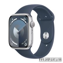   Apple Watch Series 9 GPS 45mm Silver Aluminium Case with Sport Band S/M - Storm Blue