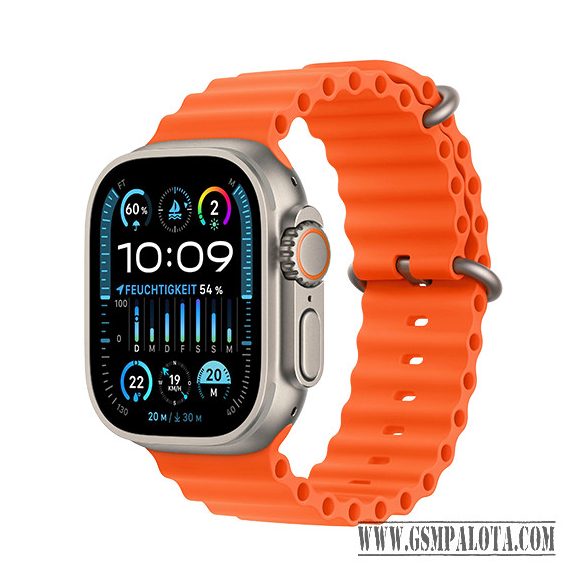 Apple Watch Ultra 2 49mm Titanium with Orange Ocean Band MREH3