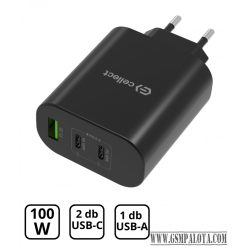 Hálózati gyorstöltő adapter 100W, Fekete