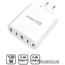 Hálózati gyorstöltő adapter 120W, Fehér