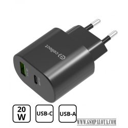 Hálózati gyorstöltő adapter 20W, Fekete