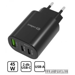 Hálózati gyorstöltő adapter 45W, Fekete