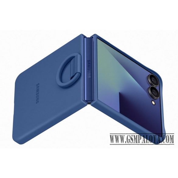 Samsung Flip 7 Szilikon tok gyűrűvel, kék