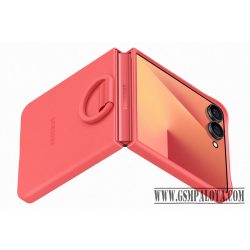 Samsung Flip 7 Szilikon tok gyűrűvel, koral