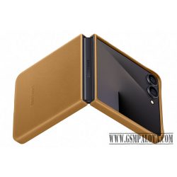 Samsung Flip 7 bőr hátlap, barna