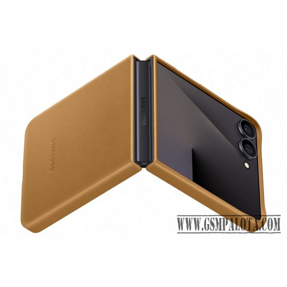 Samsung Flip 7 bőr hátlap, barna