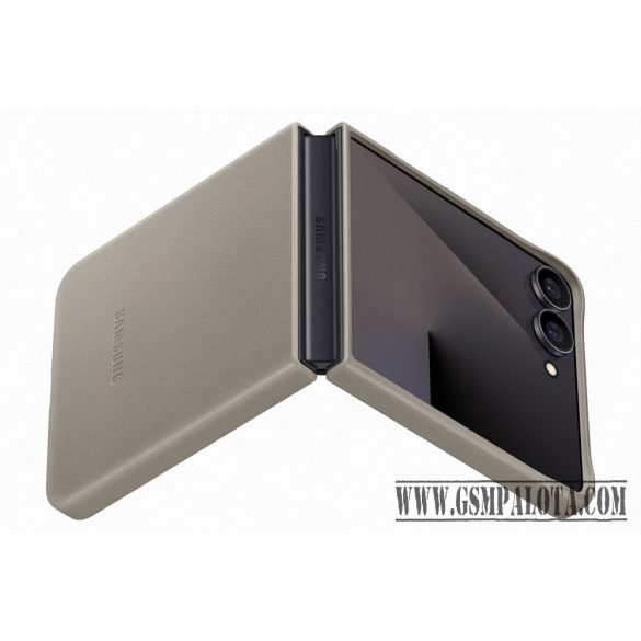 Samsung Flip 7 bőr hátlap, szürke