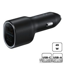 Samsung autós töltő USB A (15W) USB C (25W),Fekete