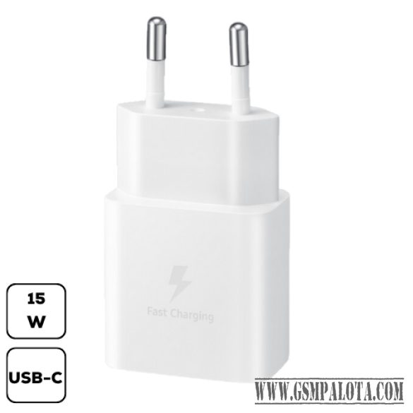 Samsung hálózati adapter, 15W PD Type-C, Fehér