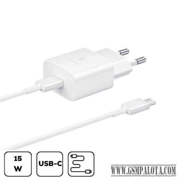 Sam hálózati adapter kábellel,15W PD USB-C,Fehér