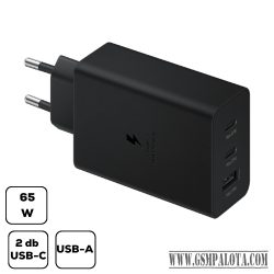 Sam hálózati trio adapter,65W PD USB-C, Fekete