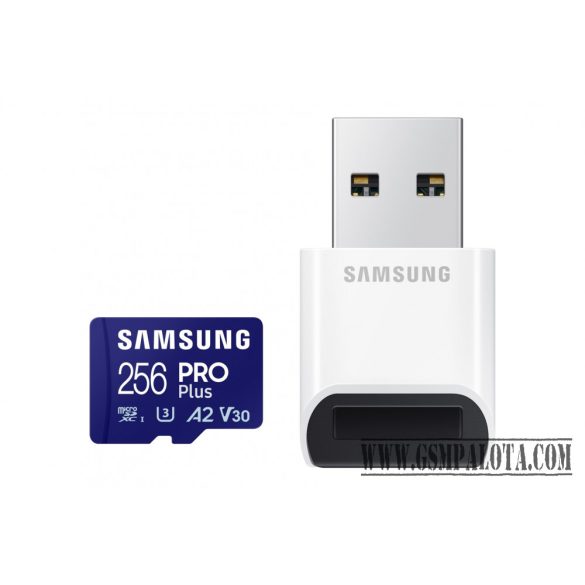 Samsung Pro Plus microSD kártyaolvasóval, 256GB