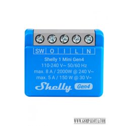   Shelly 1 Mini GEN4 egy áramkörös WiFi, Bt, Zb, Matter okosrelé