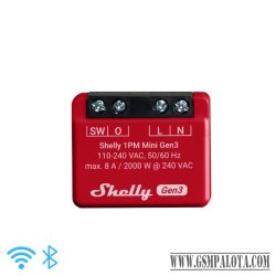 Shelly 1PM Mini Gen3 egy áramkörös fogy.mérő WiFi-s okosrelé,8A