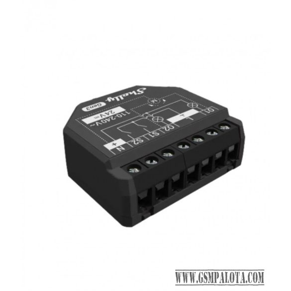Shelly 2PM Gen3 WiFi + Bluetooth, két áramkörös okosrelé, áramfo