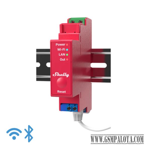 Shelly Pro 1PM DIN-sínre szerelhető okosrelé,áramfogyasztásmér.