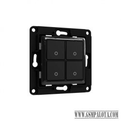 Shelly 4 gombos kapcsoló, okosrelé tartóval, fekete