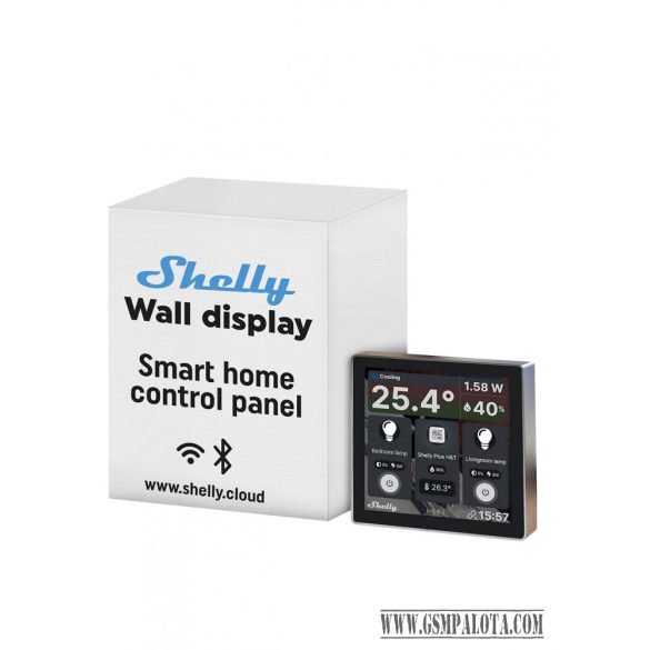 Shelly Wall Display WiFi, Bt érintőképernyős vezérlőpanel fekete