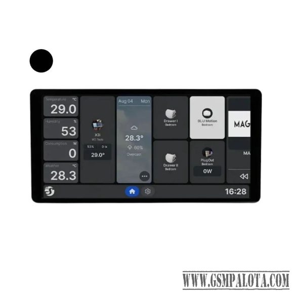 Shelly Wall Display X2i WiFi, Bt vezérlőpanel és kapcsoló fekete