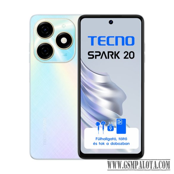 Tecno Spark 20 Cyber White 8+256 GB mobiltelefon