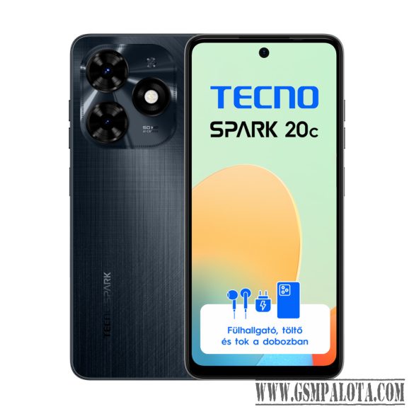 Tecno Spark 20C Gravity Black 4+128 GB mobiltelefon