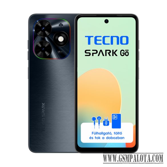 Tecno Spark Go 2024 Gravity Black 3+64 GB mobiltelefon