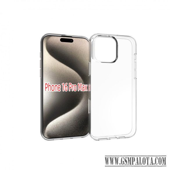iPhone 16 Pro Max vékony TPU szilikon hátlap,Átlátszó