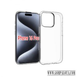 iPhone 16 Pro vékony TPU szilikon hátlap,Átlátszó